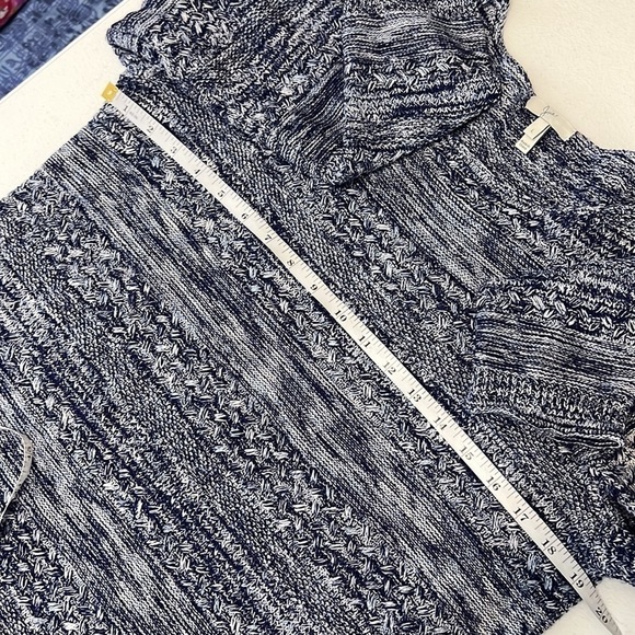 Joie Feria Textured Linen Blend Scoop Neck Sweater Blue Sz L - Picture 5 of 8